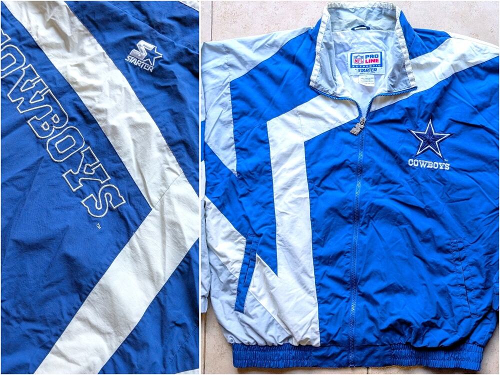 Dallas Cowboys 90s STARTER windbreaker STAR jacket L blue white NFL Pro vtg